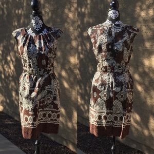 NWT Adrienne Vittadini Brown Floral Dress